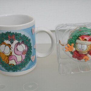 Garfield Mug with Christmas Ornament NIB LOT 2